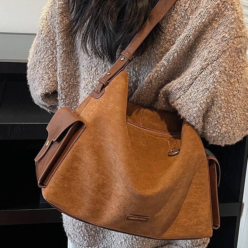 Korean Version of Niche Fashion Large-capacity Bag Women's 2025 Autumn New Casual Retro Tote Bag Shoulder Bag Women