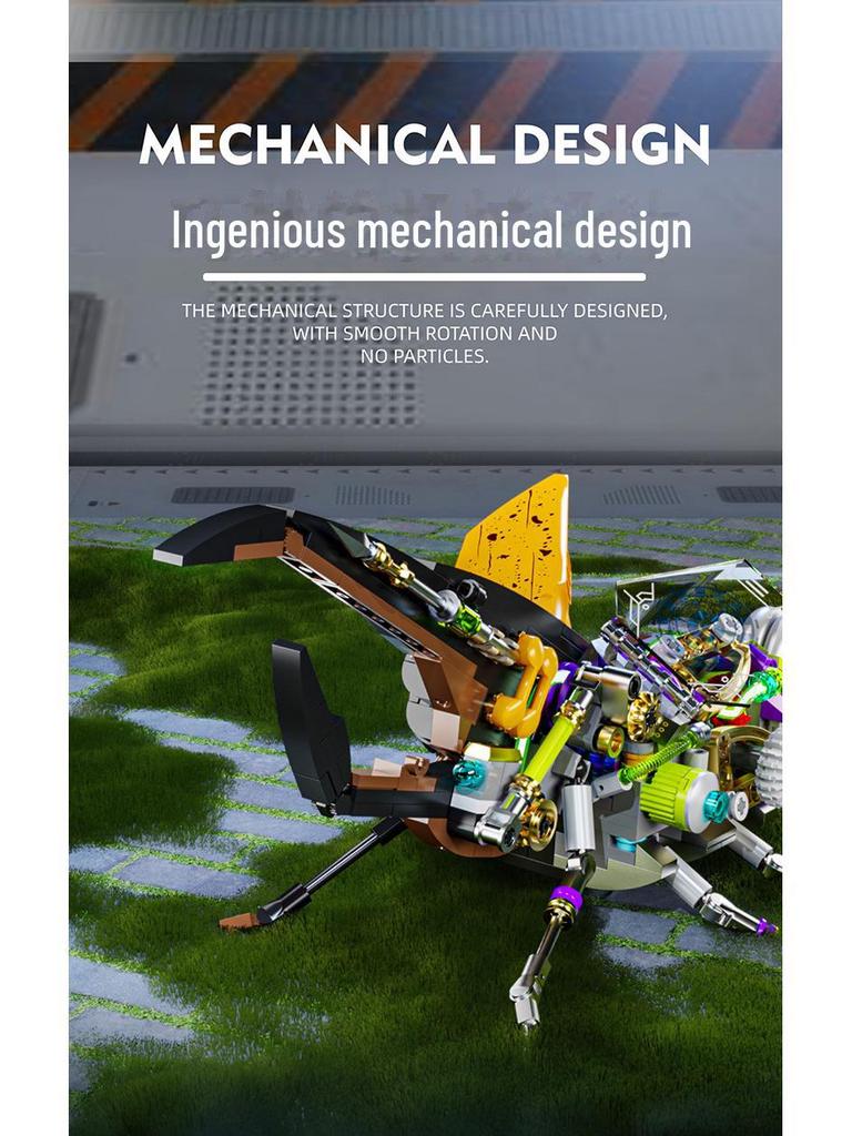 Lego-Compatible Mechanical Parrot, Shark, Whale, and Octopus Assembly Model Toys