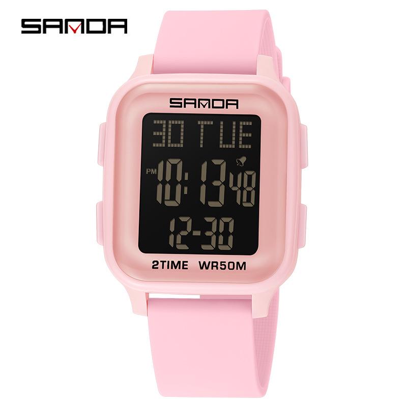 Sanda Fashion Водонепроницаемые квадратные цифровые спортивные часы для мужчин