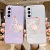 Initial Letter Cover For Samsung Galaxy S23 S24 S25 Plus Ultra Case Transparent Soft Silicone Flowers Capa For Samsung S23+ Bag