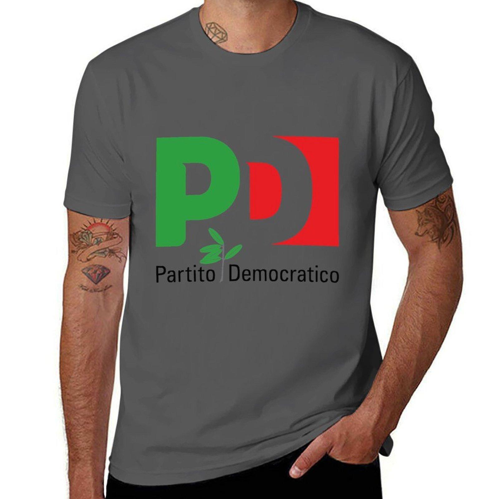 

Partito Democratico PD T-Shirt t shirt man casual man t shirts high quality luxury brand T-Shirt 4XL