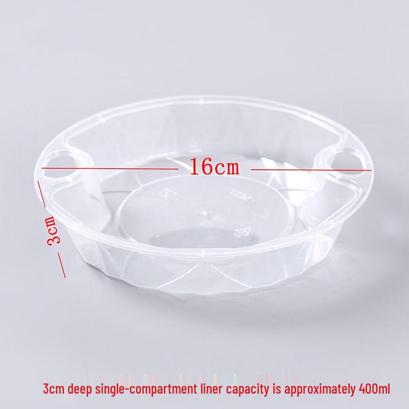 Disposable Round Plastic Takeaway Food Container with Buckle Lid