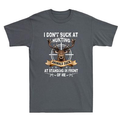I Don't Suck At Hunting Animals Suck At Standing In Front Vintage Men's T-Shirt