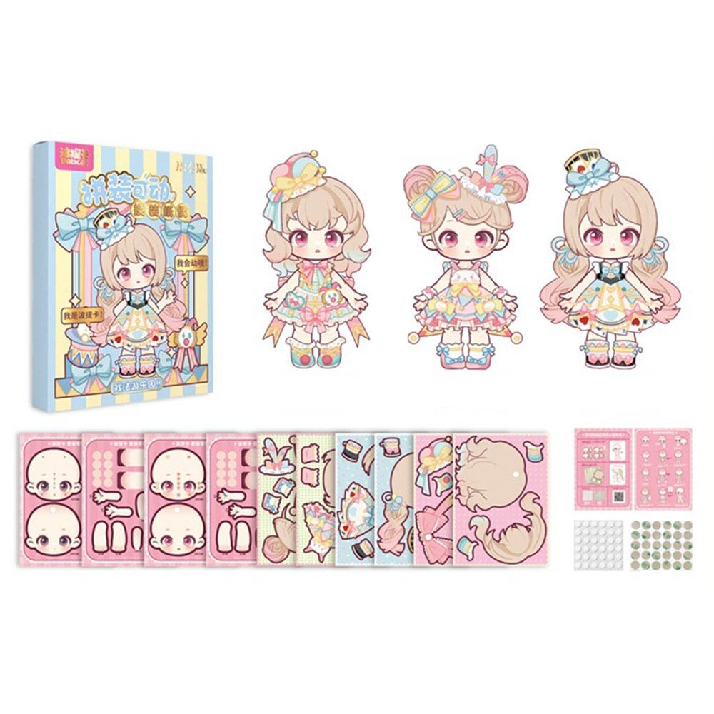 3D Design DIY Change Clothes Toys Kit Multicolor Removable Paper Puppet Parent-child