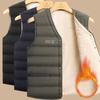 Winter Men Fleece Warm Vest Jacket Letter Print Windproof Wool Liner Warm V Neck Casual Coats Padded Thicken Outdoor Waistcoats