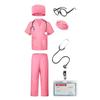 [Formemory] Arztspiel Halloween Kinder Cosplay Kostüm Spielzeug Set Krankenschwester Untersuchungskittel Mädchen Jungen Oberteil + Hose + Stethoskop + Markenkarte + Brille
