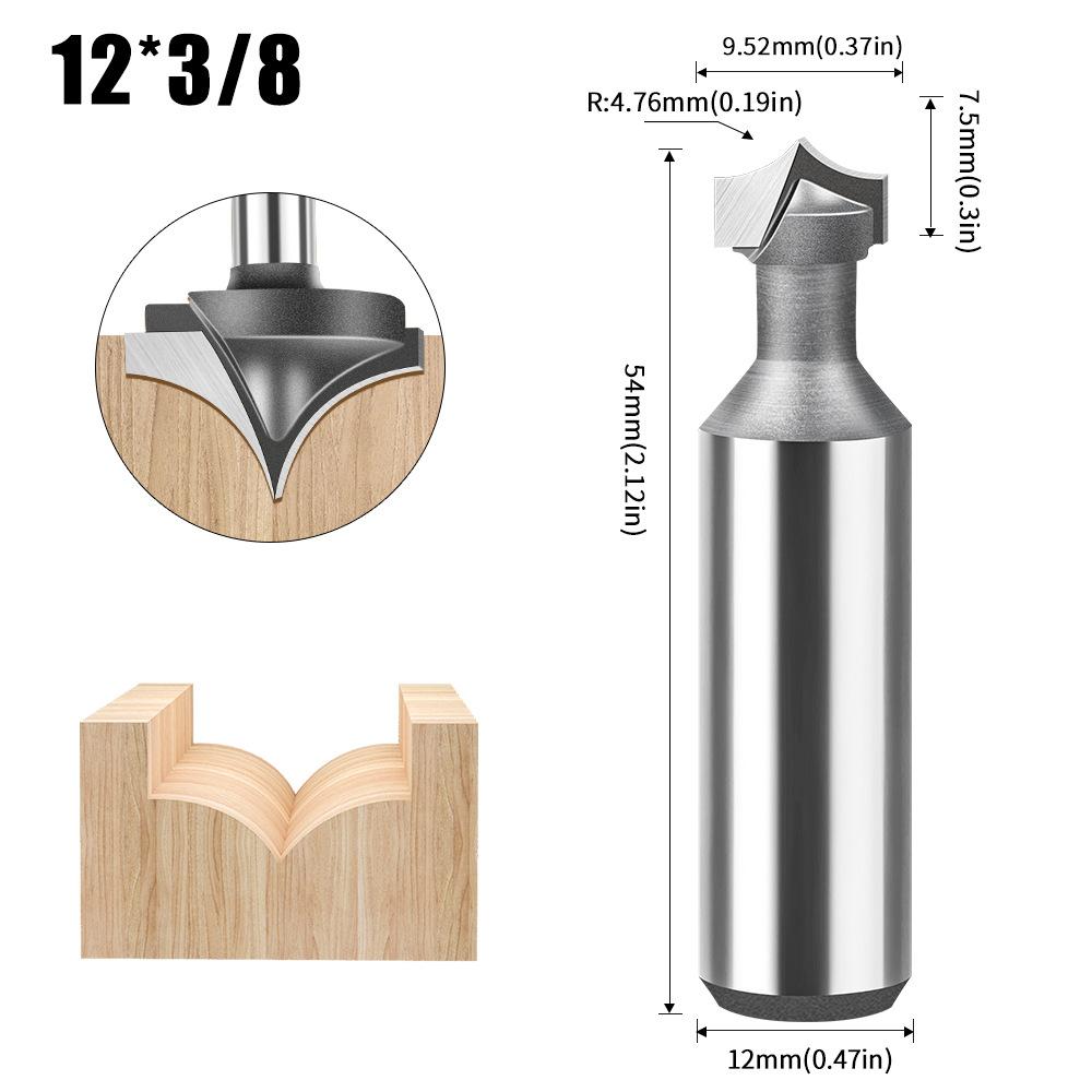 

6 ручек 12 ручек деревообрабатывающий заостренный нож для резьбы, триммерный нож для линий, нож с перевернутой дугой, фреза для скругления углов point mouth engraving knife 12 * 3/8