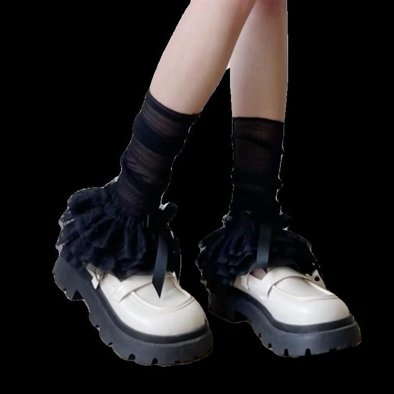 Thin Ice Silk Sun Protection Lace Stockings - Summer Lolita Ballet Leg Warmers