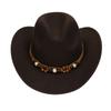 Western Cowboy Top Hat Spring And Autumn New Jazz Hat Big Brim Pentagram Belt Accessories Felt Hat Men And Women