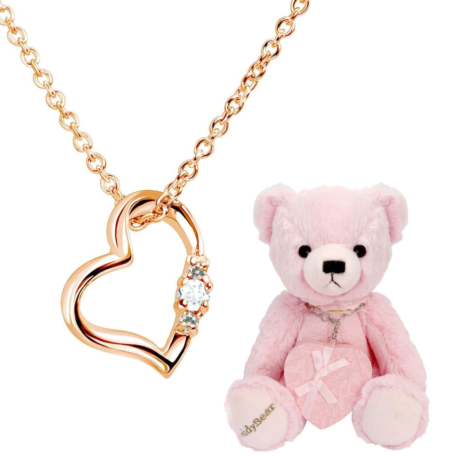 

Natural Diamond Love Heart Necklace Pink Color Aquamarine Teddy Bear Pink [Sears] Women s (March) 1491p-tdt-01-p3