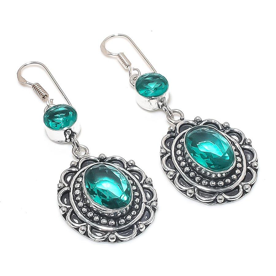 

Индиголит Турмалин Драгоценный камень Серьга из стерлингового серебра 925 пробы 2,36