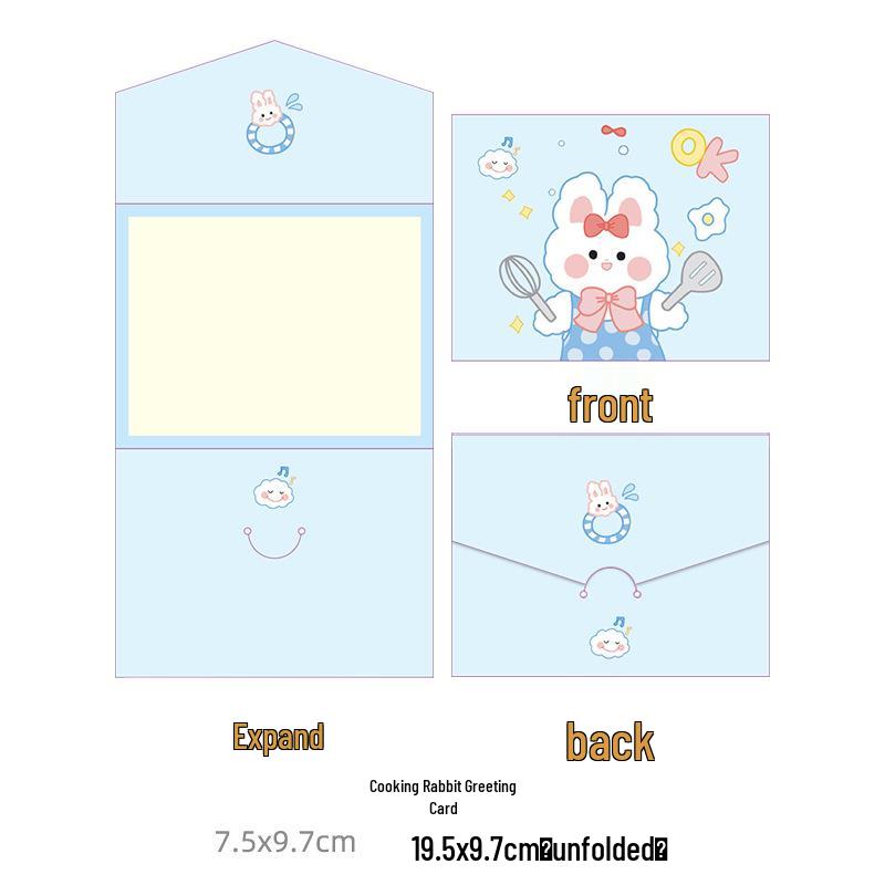 Customizable Creative Rabbit Christmas Card: Perfect Student Gift, Birthday Blessing, or Cute Pet Party Favor with Small Envelope