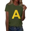 Women's Letter Print Casual Round Neck Short Sleeve Top