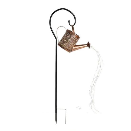 Solar Watering Can Lamp IP44 Waterproof Outdoor Garden Yard Pathway Patio Lawn Hollowed Water Can Lantern String Light