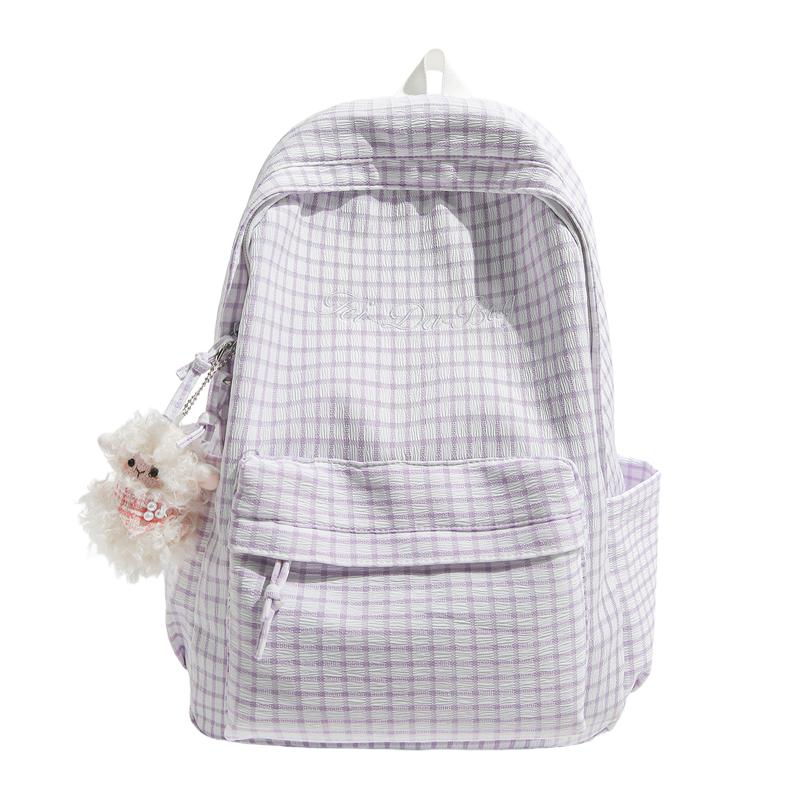 Karriertes Schülerrucksack Damen Rucksack mit großer Kapazität