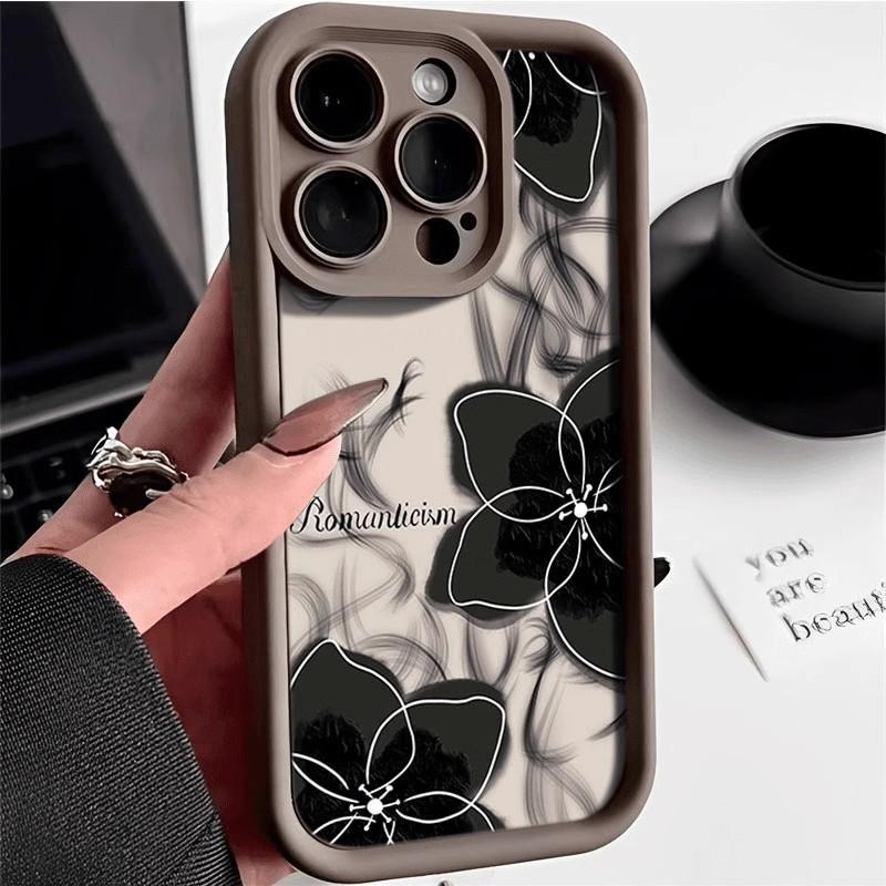 INS Style Dark Flowers Suitable for Apple 16pro Mobile Phone Case New IPhone15promax 13 Personality 14