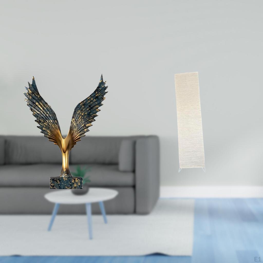 Resin Paper Wing Lamp Shade Sculpture Feng Shui Ornament Cozy Living Room Decor Standing Light