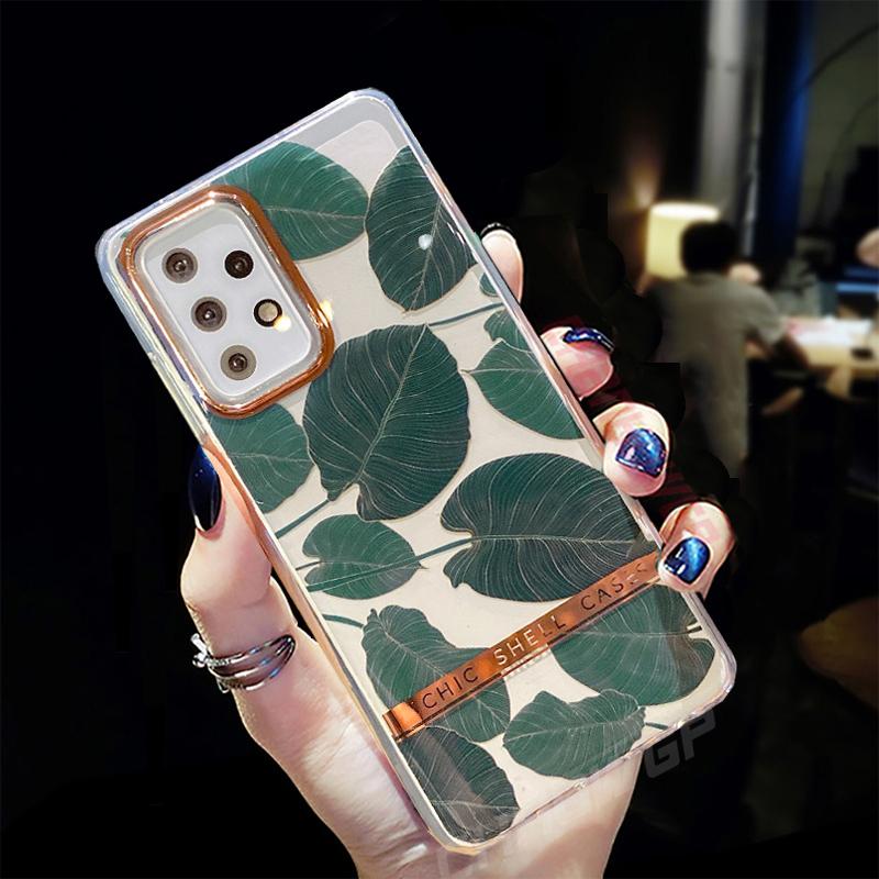 Flower Leaf Soft Silicone Case For Samsung Galaxy A12 A52 A72 5G A51 A71 S20 FE S21 S30 Plus Ultra iPhone 12 11 Pro Max 8 7 Plus Clear Back Cover