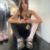 Mary Jane Sneakers Women Trendy Fashion Street Thick Bottom Shoes Flat Casual Women Strappy Ballet Sneakers Black