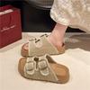 2025 Summer New Belt Buckle Round Head Open-toed Casual Cool Slippers Women's Korean Version Thick-soled Small Fragrant Beach Sandals