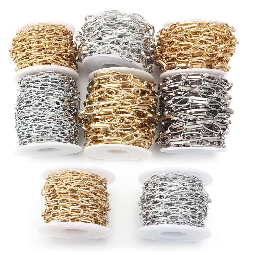 5 Yards/Rolle Metall-Aluminium-Kette Dreifach-Gliederkette Für Schmuckherstellung DIY Handgemachter Halsketten-Armband-Taschen-Zubehör Zubehör