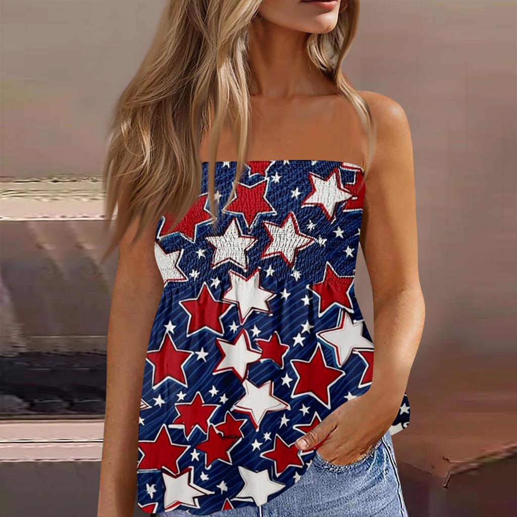 Dámské crop topy, roztomilé sexy tričko bez rukávů s potiskem odhalených ramen