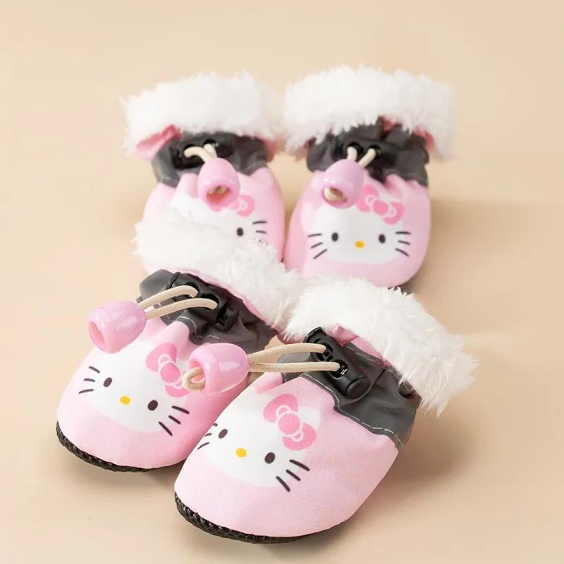 

Обувь для собак Осенняя плюшевая обувь для маленьких собак, комплекты для ног для кошек, осенне-зимняя плюшевая обувь для дома на все сезоны с мягкой подошвой XS