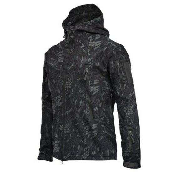 Men's Tactical Waterproof Camouflage Softshell Jacket - Warm Fleece Windbreaker for Outdoor Workwear