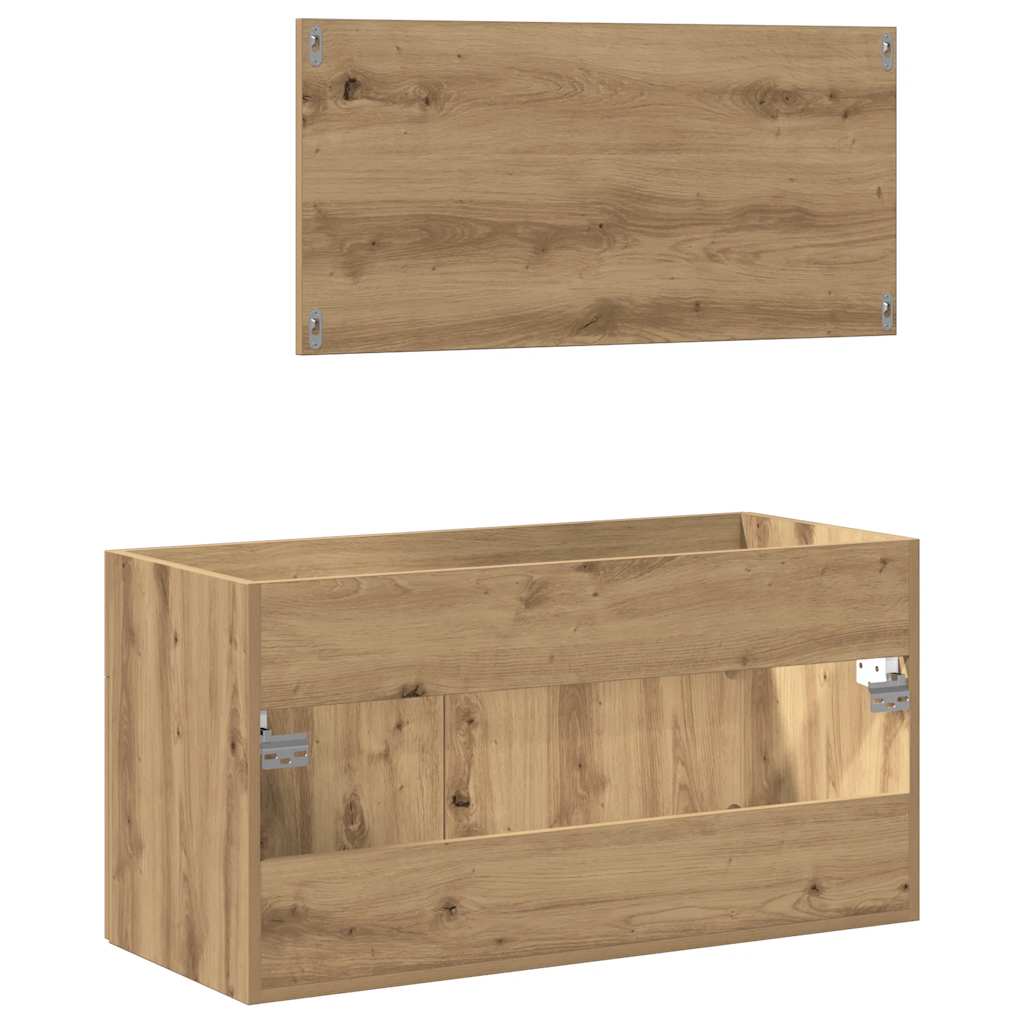 Bathroom Cabinet with Mirror Artisan Oak Wood Based Material