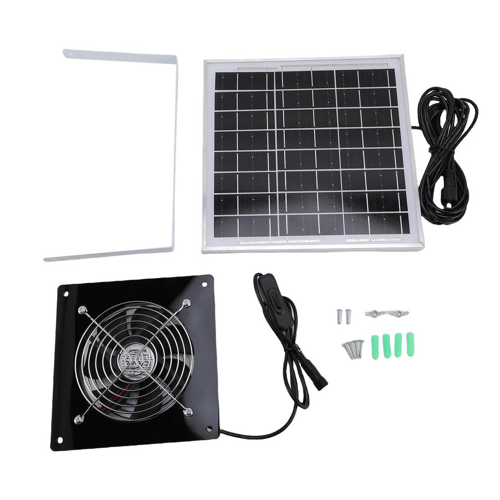 Solar Powered Exhaust Fan 8W Solar Panel and High Speed Ventilation Fan for Greenhouse Chicken Coop Shed Pet House