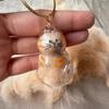 Clear Cat Hair Capsule Keychain: Commemorative Storage Box and Charm