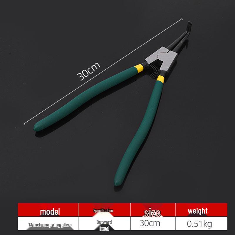 7-inch Snap Ring Pliers with Two-way Straight and Bent Jaws for Internal/External Use - Multi-function Expansion Shaft Holding Tool.