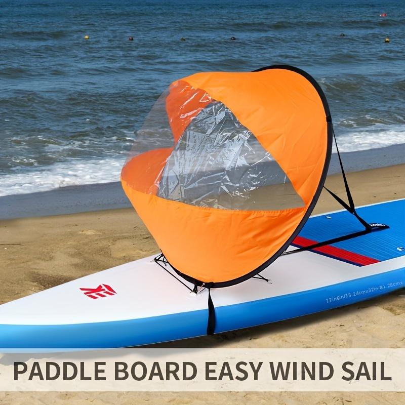 KOETSU Kajak Boot Windpaddel Segel Kit Popup Brett Segel Rudern Abwind Boot Windpaddel mit Klarem Fenster Kajak Zubehör