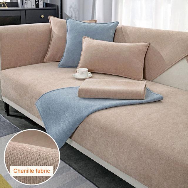 Asciugamano per divano in tinta unita per soggiorno Copridivano per divano in ciniglia Copridivano moderno e minimalista per divano angolare Multi-dimensioni