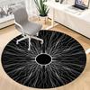 1pc Abstract Pattern Chair Carpet for Office, Round Non Slip Durable Large Size Office Carpet, Suitable for Office