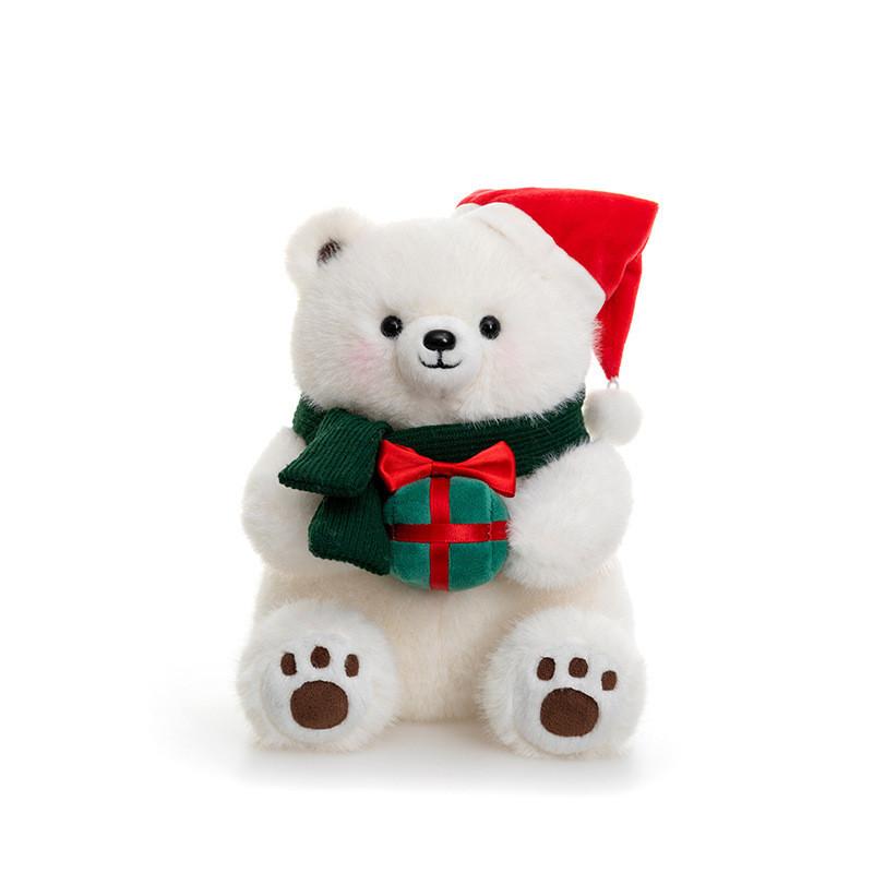Christmas Plush Bear Snowman Soft Toy With Pp Cotton Filling For Holiday Gift