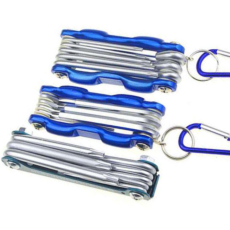Folding Metric Torx Hex Key and Screwdriver Tool Set