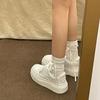Little white shoes board shoes women's spring and summer school new thick-soled heightening couple's work sports shoes