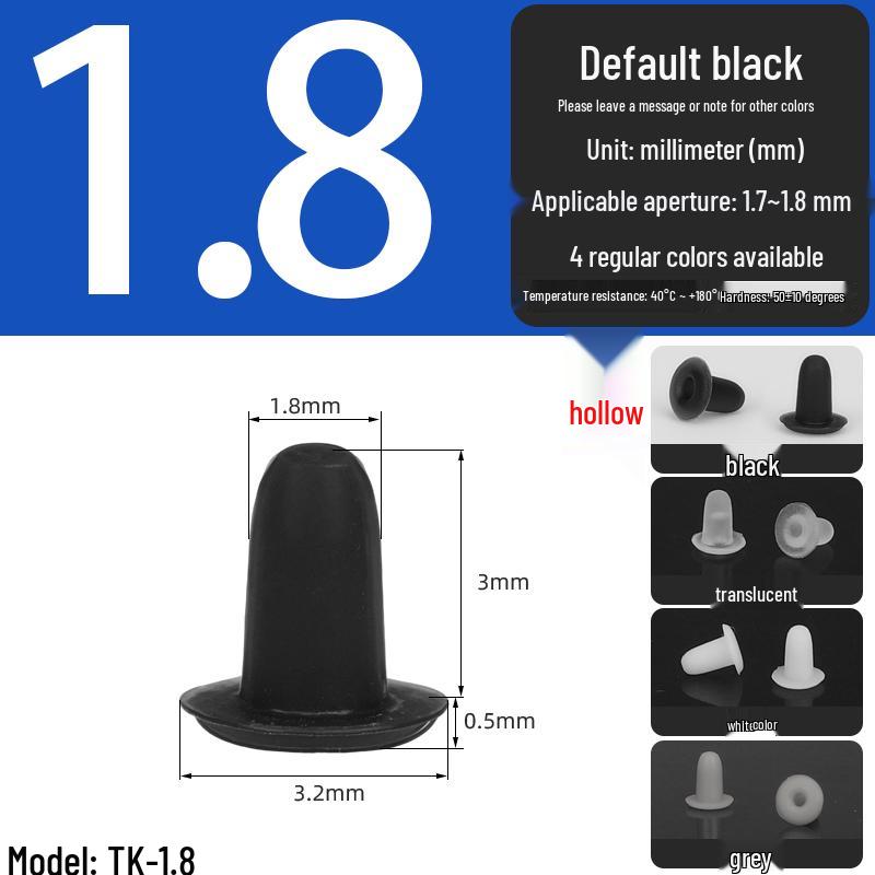 Black High-Temperature Resistant T-Shaped Silicone Stopper - Round Hole Rubber Gasket & Shock-Absorbing Blind Plug