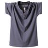 Men T-Shirt Summer Button Slim Fit Cotton Short Sleeve T Shirts Casual T-Shirt Solid