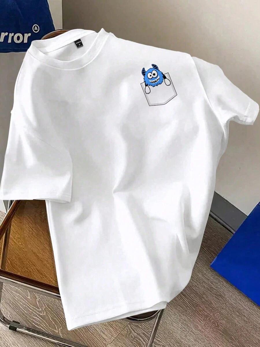 

Manfinity Joysei Unisex s White Knit Crew Neck Short Sleeve T-Shirt L