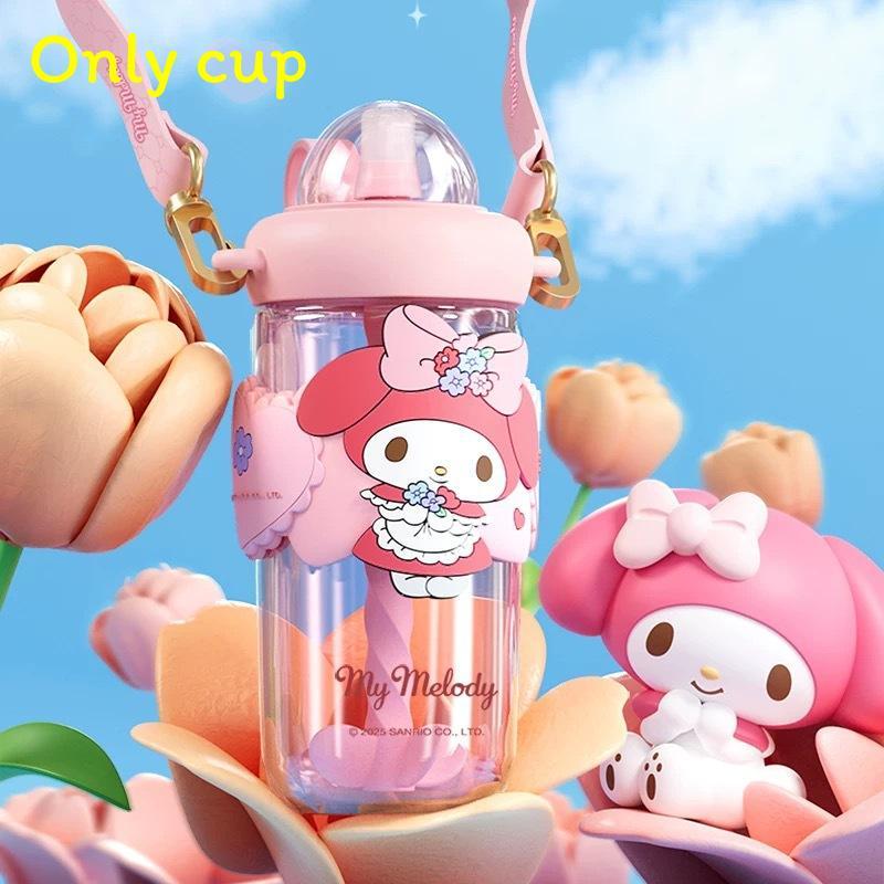 Sanrio Melody Tritan Reusable Straw Water Bottle With Leakproof Seal For Kids And Adults