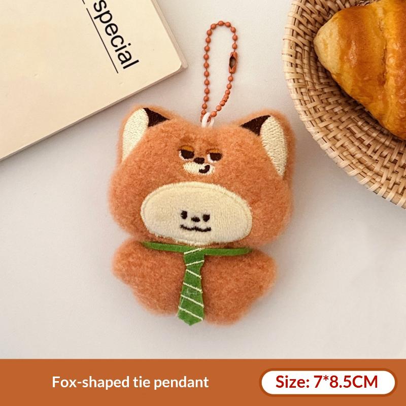 Cute Cartoon Small Animal Plush Keychain Kawaii Fox Rabbit Stuffed Doll Pendant Backpack Decoration Pendant Accessories Gift