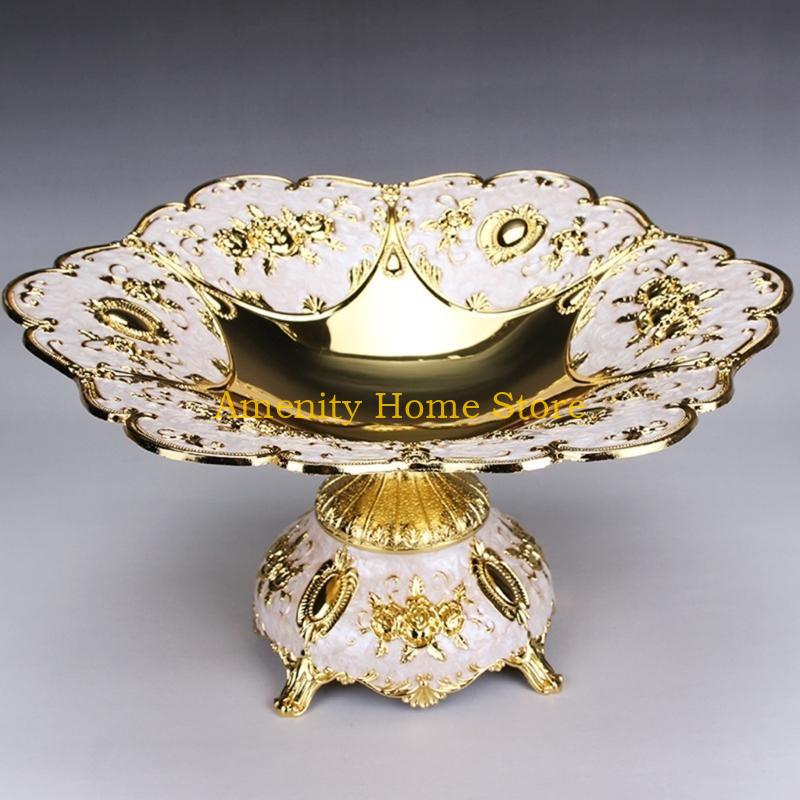 F26C Fruit Tray Trinket Dish Plate Tea Tray Elegant Candy Plate Vintage Fruit Plate Dessert Storage Tray Home Decoration
