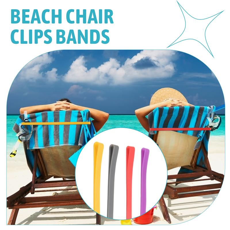 Good-12 Pcs Beach Towel Bands,Elastic Beach Towel Holder,Chair Clips,Multicolor Towel Bands For Beach Chairs Swim Vacation