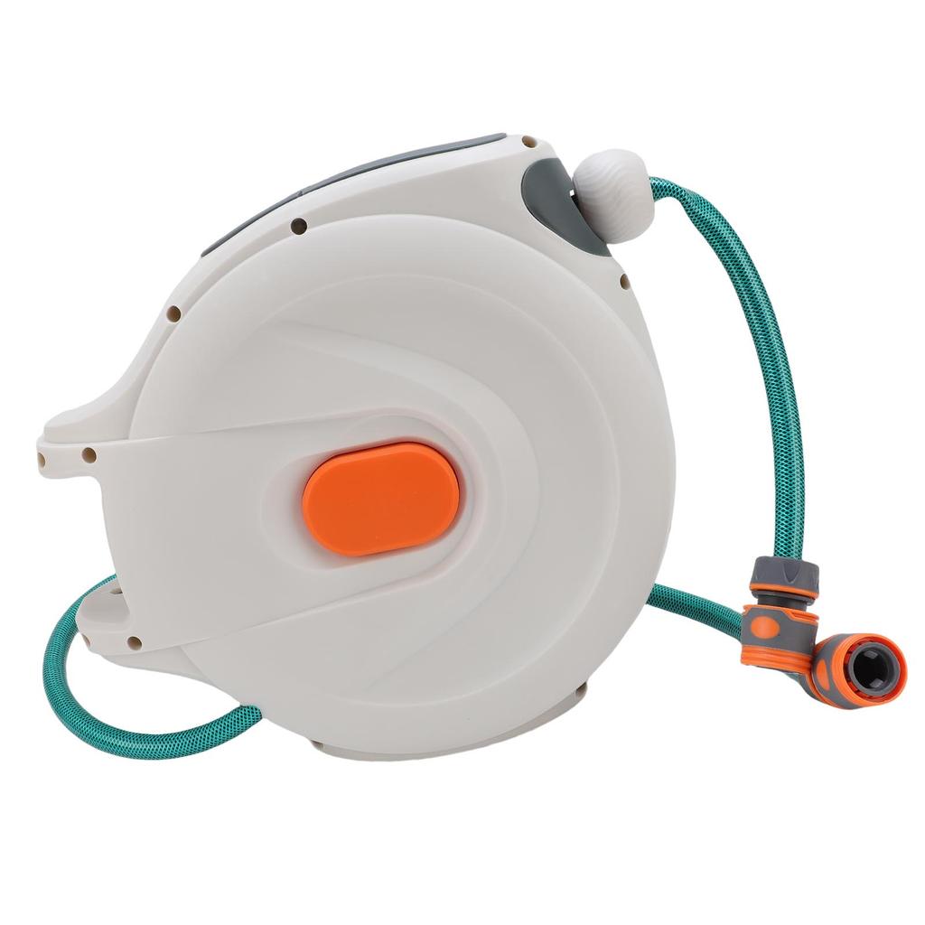 Garden Hose Reel Auto Rewind Retractable Any Length Lock Water Hose Reel with Sprayer for Washing Car Cleaning 20m