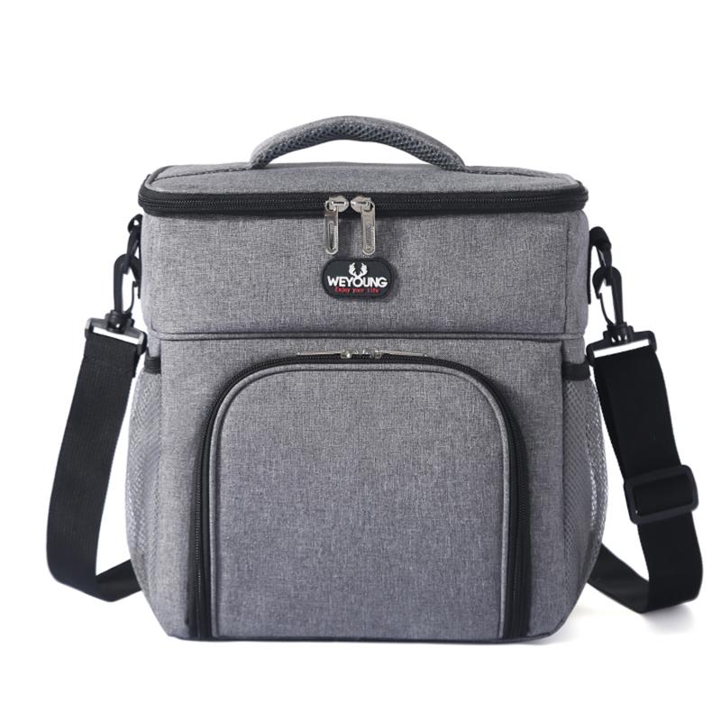 Insulated Bag Double-layer Large Capacity Picnic Bag Outdoor Portable Crossbody Fresh Cooler Lunch Bag