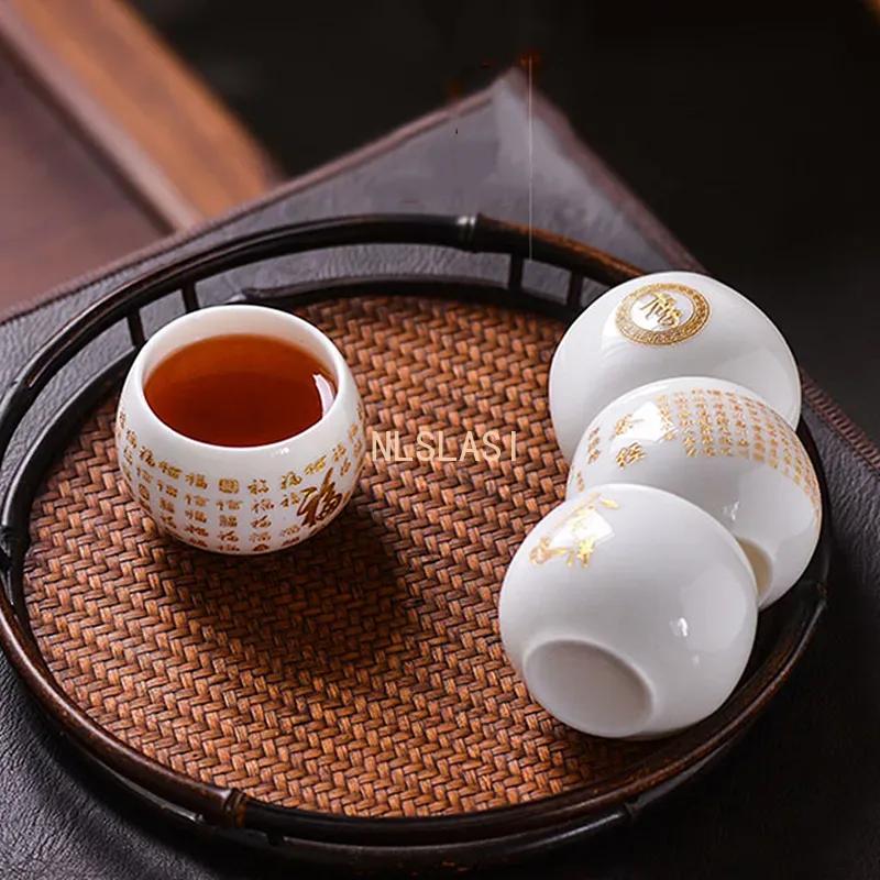 100ml Customized Exquisite Ceramic Teacup Household Beauty Master Cup Handmade Portable Tea Set Chinese White Porcelain Tea Bowl