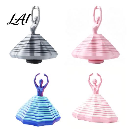 Stress Relief Fidget Toy Ballet Dancer Toy Spinning Ballerina Figurine 3D Printed Desk for Office Home Lovers Gift Anxiety Decor