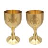 Handcrafted Brasses Goblet With Moon And Star Pattern Pentagrams Chalice Perfect For Ceremonies And Display
